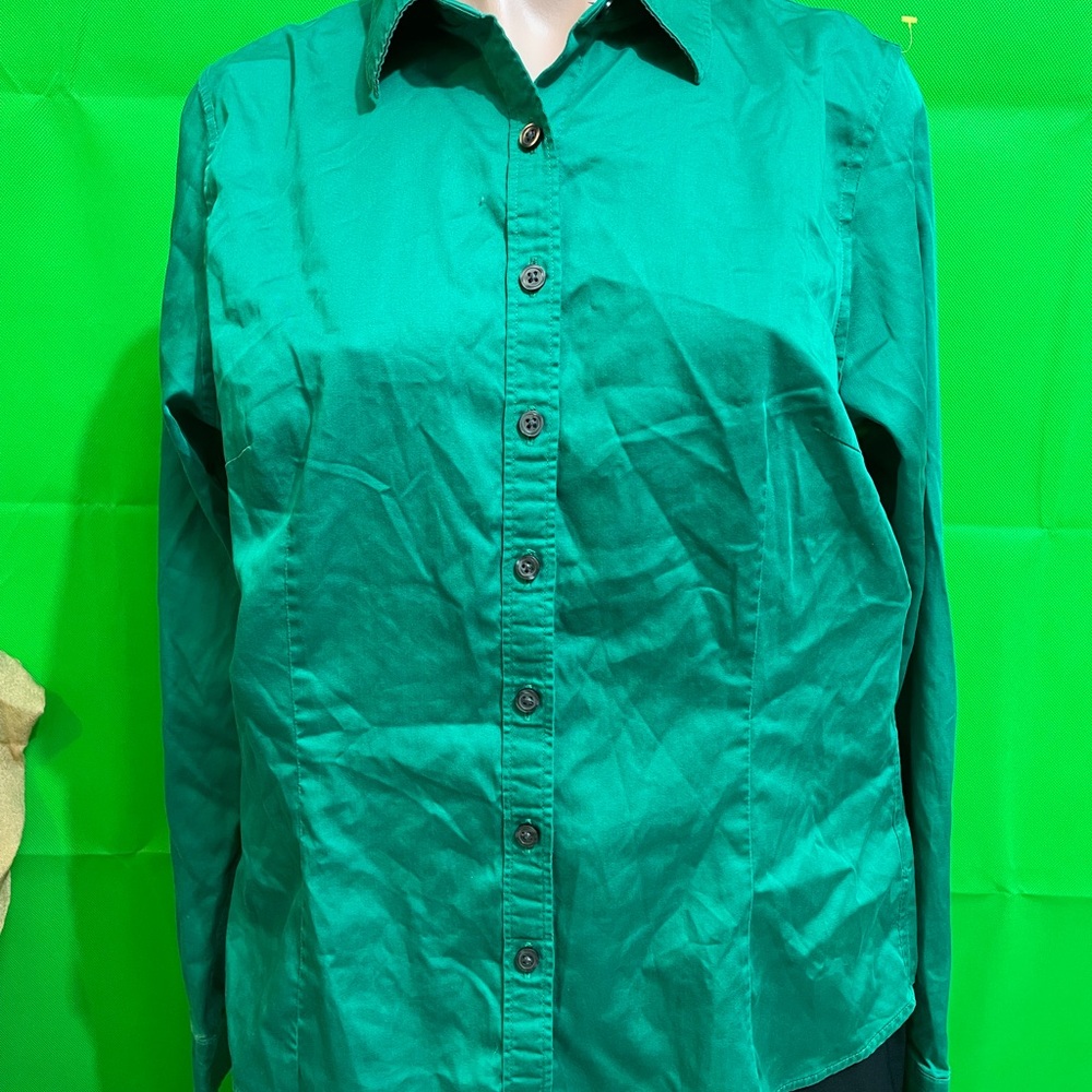 Banana Republic button down green blouse